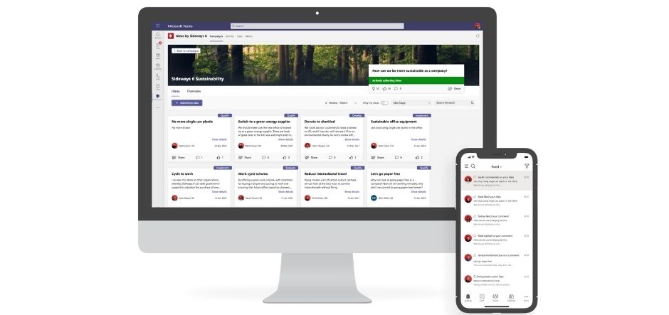 Sideways 6 launches new employee ideas app for Microsoft Teams