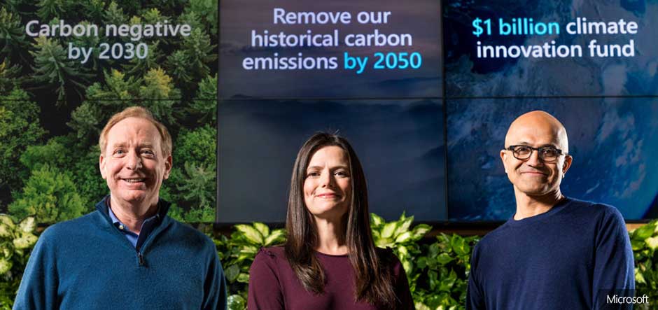 Microsoft pledges to be carbon negative by 2030