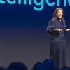 Shelley Bransten, pictured on stage at Microsoft AI Tour in Houston, Texas, in May 2026, leads the cover story for this issue (Photo: Microsoft)