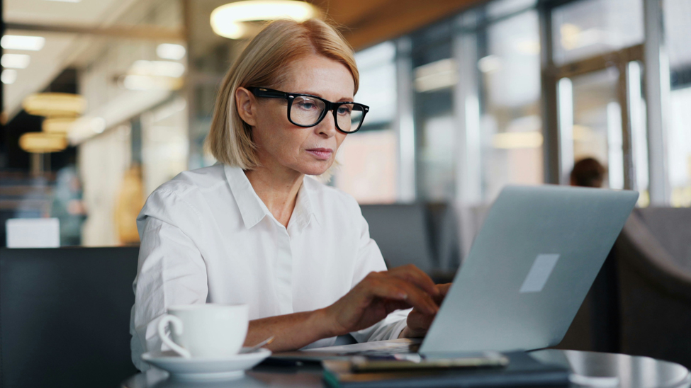 Woman working on computer