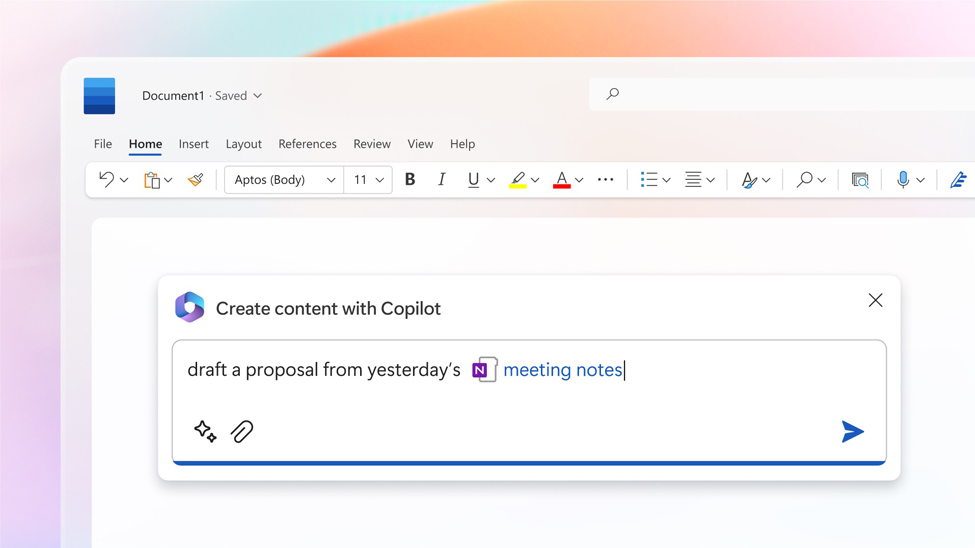 A screenshot of Microsoft 365 Copilot