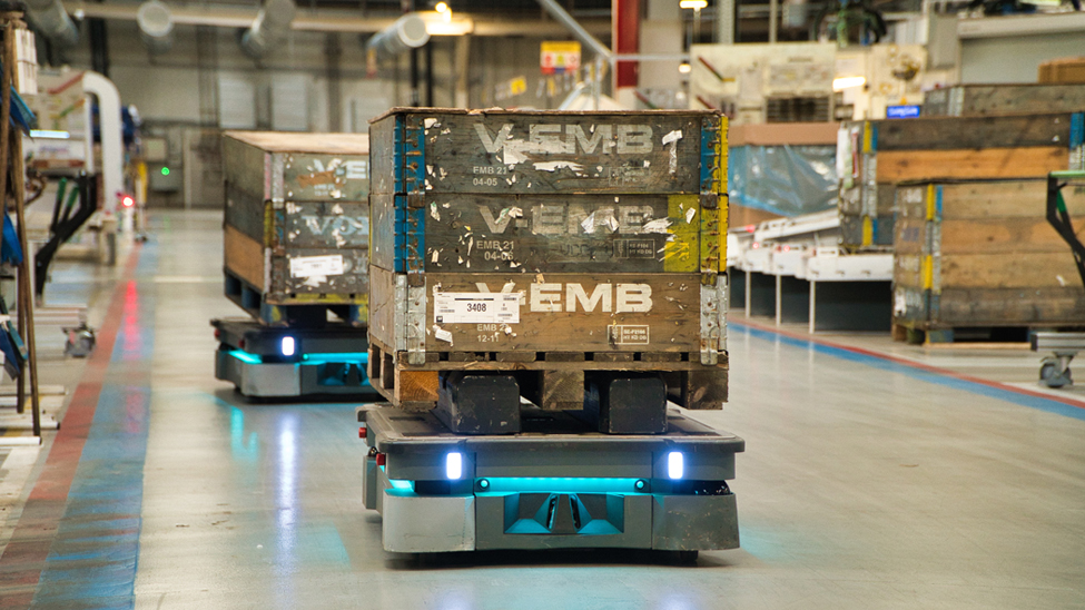 A machine in an industrial factory