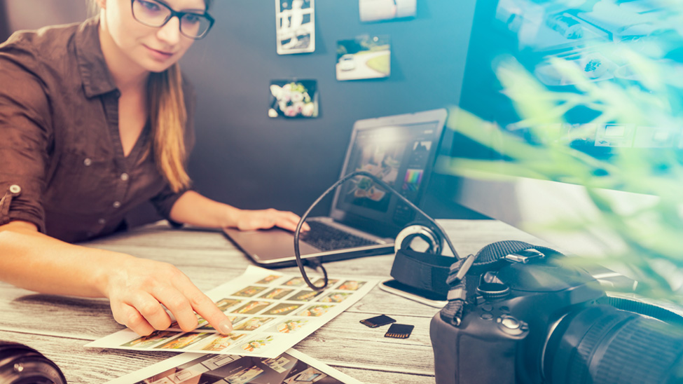 Woman using computer